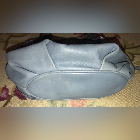 Isabella Fiore Serina Mosaic Moroccan Blue Bohemian Embroidered Satchel Hobo Bag - Picture 13 of 15